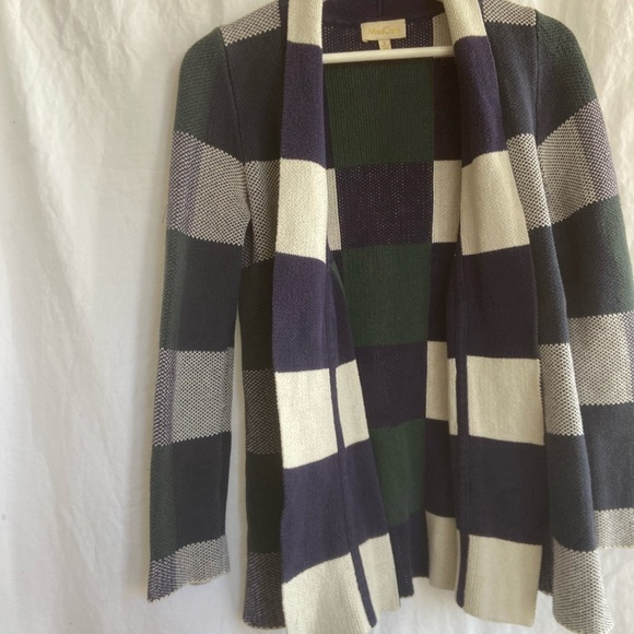 Anthropologie ModCloth simply snuggly plaid cardigan Forrest green Size Small - Picture 6 of 16